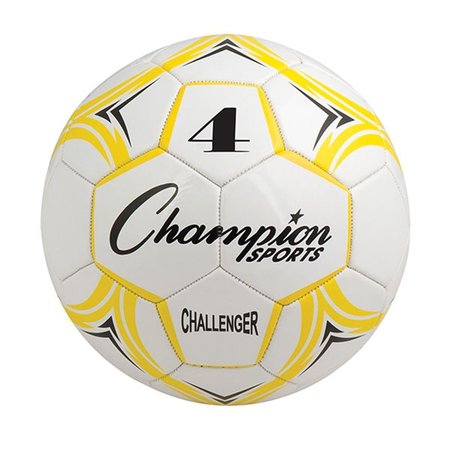 CHAMPION SPORTS Challenger Series Soccer Ball&#44; Yellow & White - Size 4 CH4YL